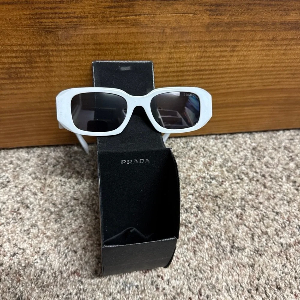 Prada Black and White Geometric Glasses